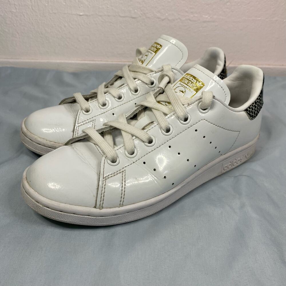 Adidas Stan Smith White Patten Leather & Python Shoes/Sneakers Mens Size 6